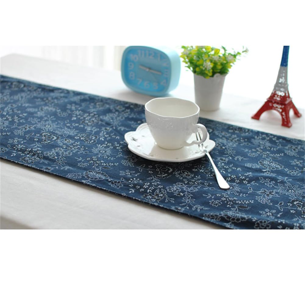 Amazon｜Xabelleネイビーブルーテーブルランナー 30 x 220cm 欧風植物